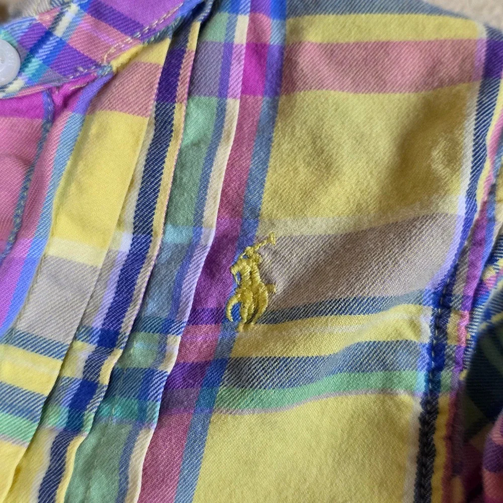Ralph Lauren Kids Girls Plaid Tunic Shirt Dress Yellow Pink Blue Size 4T‎